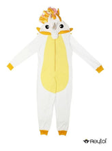 Cargar imagen en el visor de la galería, Kigurumi Unicornio Blanco Con Amarillo Adulto