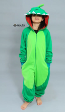 Cargar imagen en el visor de la galería, Kigurumi Dinosaurio Verde Niños