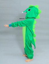 Cargar imagen en el visor de la galería, Kigurumi Dinosaurio Verde Niños