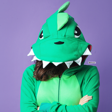 Cargar imagen en el visor de la galería, Kigurumi Dinosaurio Verde Adulto