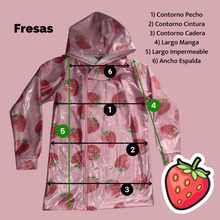 Cargar imagen en el visor de la galería, Impermeable Fresas - Disponible 14 días después de la compra