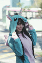 Cargar imagen en el visor de la galería, Sudadera Unicornio Turquesa Claro Adulto