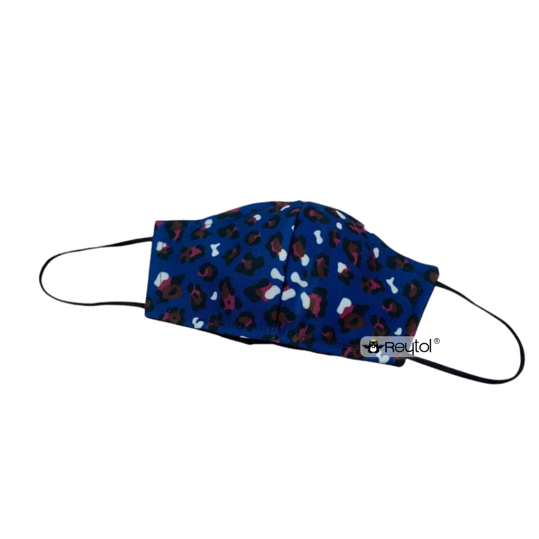Cubrebocas Animal Print Azul - Clásico