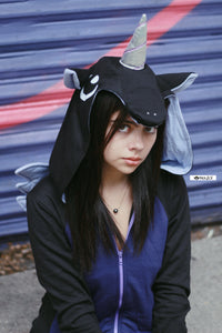 Sudadera Unicornio Negro Con Morado Adulto