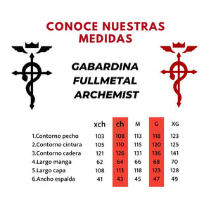 Gabardina Fullmetal Alchemist - Disponible 7 días después de la Compra.